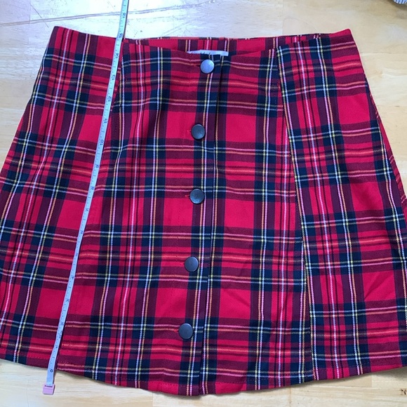 Subdued Tartan Button Front Red Black Willow Blue made in Italy - Picture 2 of 7